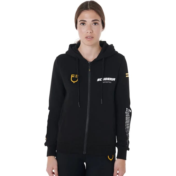Dames fleece sweatvest met capuchon en volle rits Equestro Scuderia