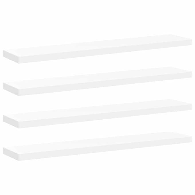vidaXL - Wandschappen - zwevend - 4 - st - 120x23,5x3,8 - cm - MDF - wit