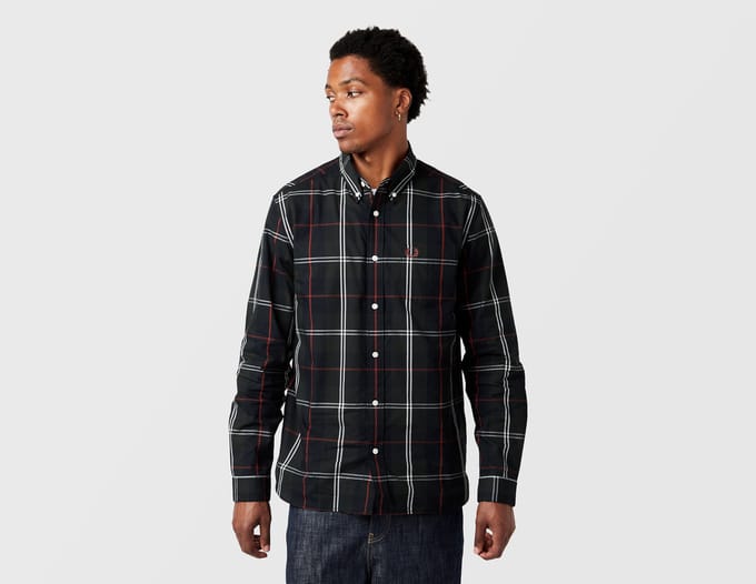 Fred Perry Groene popeline overhemd met ruitmotief