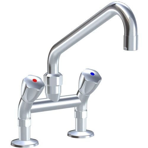 KWC Gastro two-handle sink bridge mixer for professional kitchen, height 34.5 cm K.24.42.41.000C74