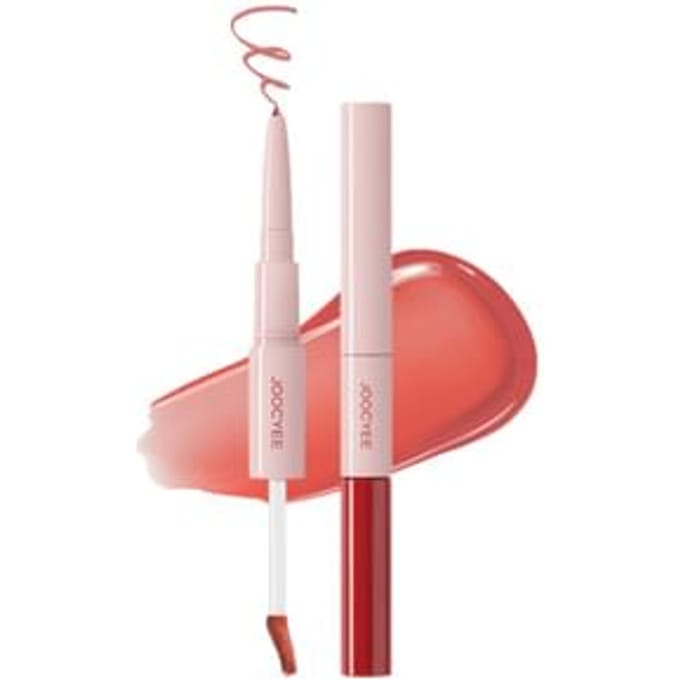 JOOCYEE - Plump & Glossy Dual Lip Combo - 3 Colors #03 Muted Peach - 0.13g + 2.3g