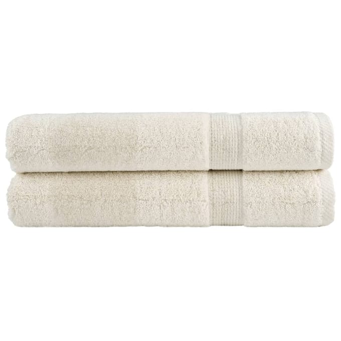 vidaXL - Handdoeken - SOLUND - 2 - st - 600 - g/m² - 100x200 - cm - crèmekleurig