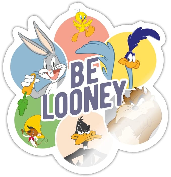 Looney Tunes Kaarakters Be Looney Sticker Maat S (max. 10 x 10cm)