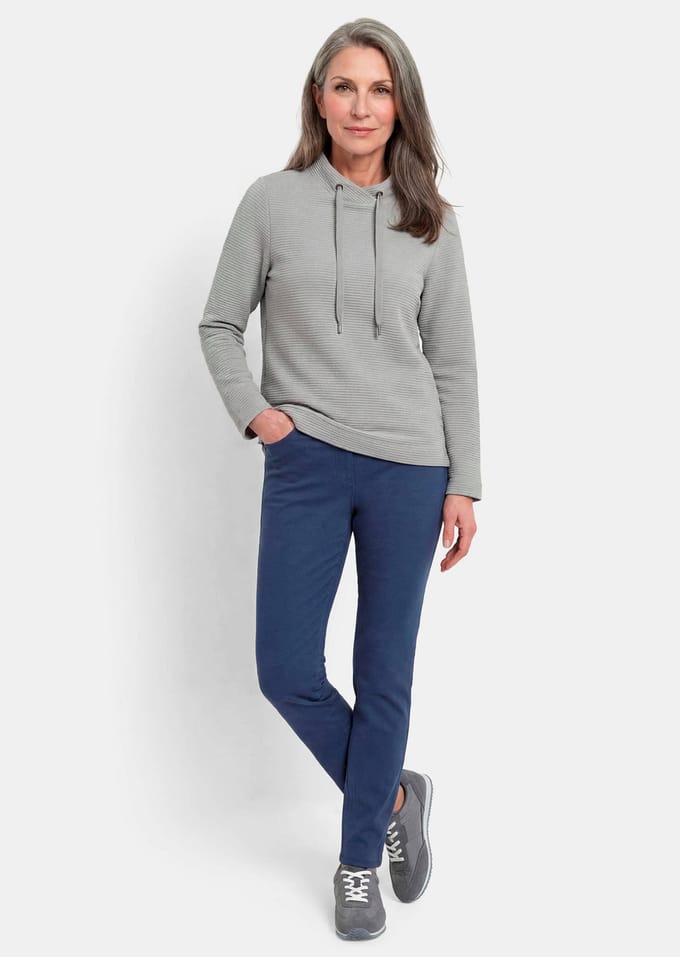 Sweatshirt met koordjes - grijs - Gr. 24 van Goldner Fashion