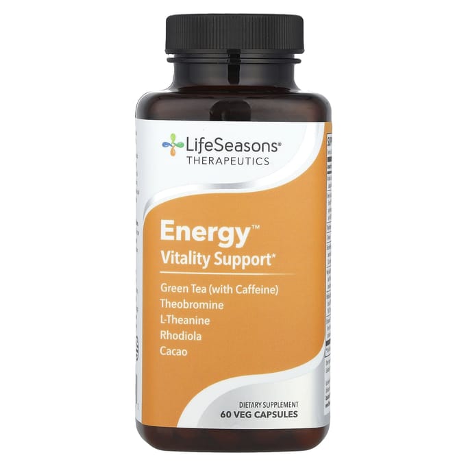 LifeSeasons, Energie, Vitaliteit Ondersteuning, 60 Plantaardige Capsules