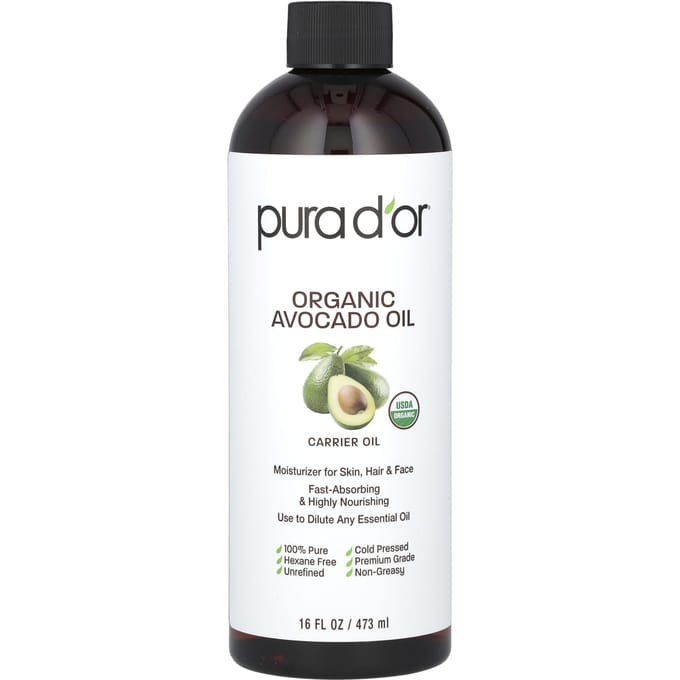 Pura D'or, Biologische Avocado Olie, 16 fl oz (473 ml) white