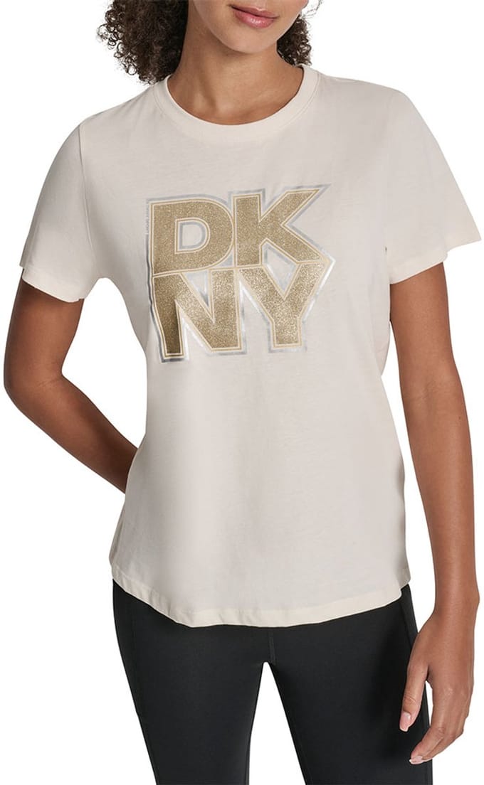 Dkny Dw8000050 T-shirt Met Korte Mouwen Beige M Vrouw