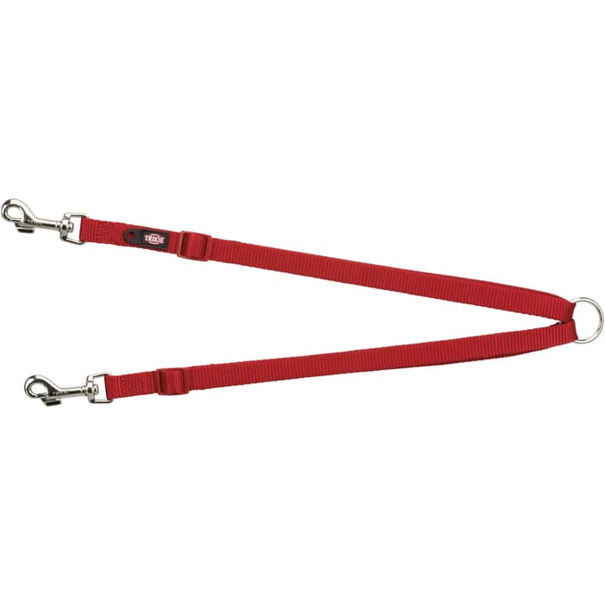 Trixie Premium dual leash coupler XS-M: 40-70 cm/15 mm Rood