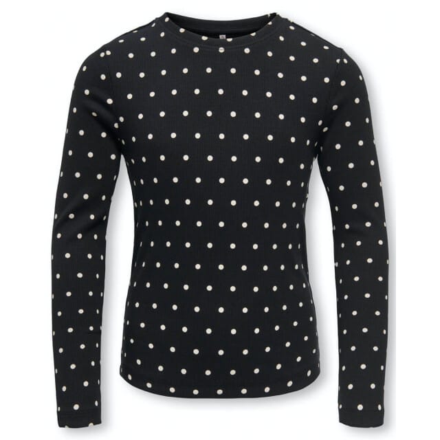 Only - Top - KOGTRINNY - Dots - Zwart - Maat 146/152