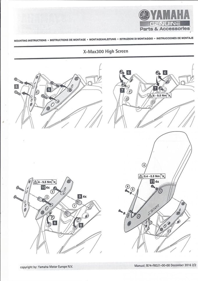 Pare brise Hauteur 71cm pour scooter Yamaha 400 X-Max Tech Max 2020 B74F837J0100 Neuf