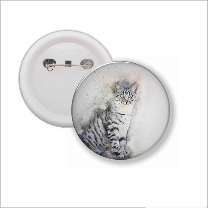 Button Met Speld - Kat