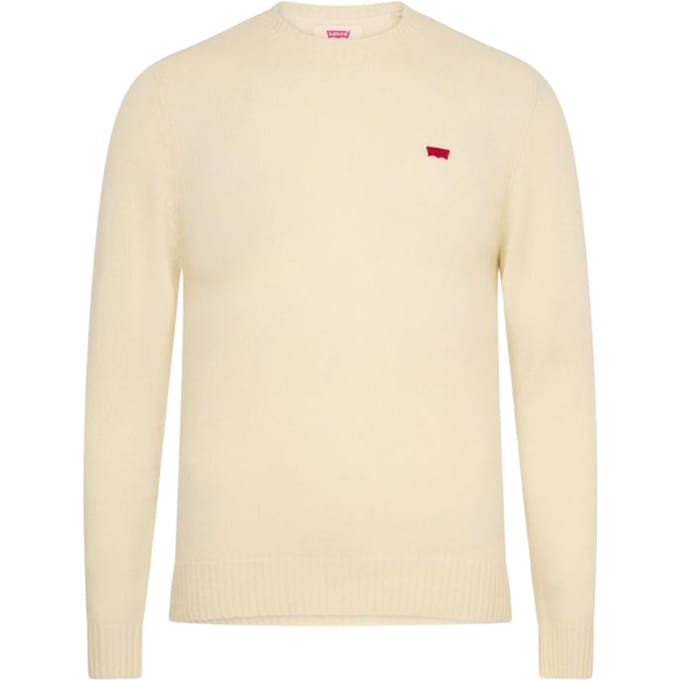 Levis Heren Batwing Logo Crew Hals Trui (Crème)