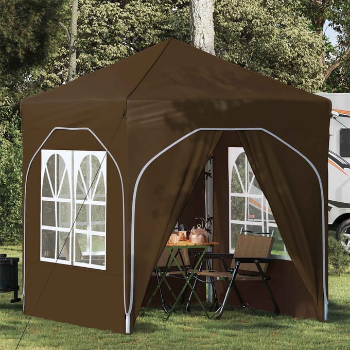 vidaXL - Pop-up - Feesttent - 192 - x - 192 - x - 245 - cm - Taupe