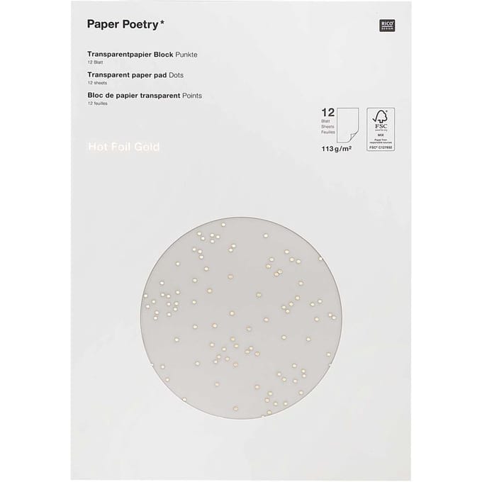 transparant papier "Stippen" - Goud