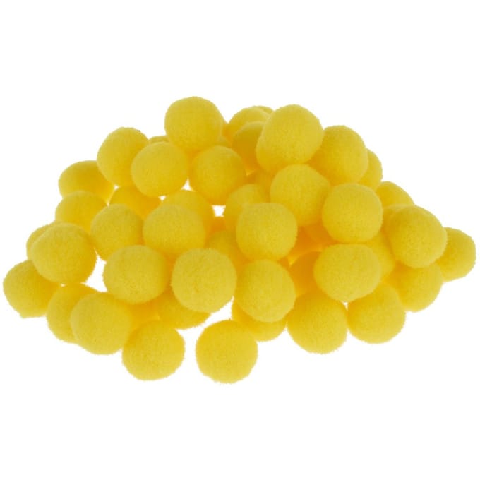 VBS Pompons, 15 mm, 60 stuks - Geel