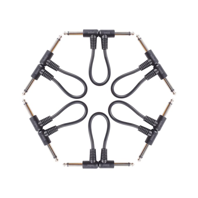6 stuks gitaar patchkabels 7 inch gitaarpedaalkabel 6,35 mm interface haakse type connectoren 3Pcs 18cm
