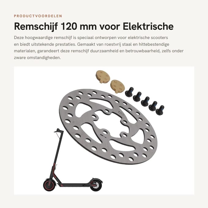 Dailygoods - Remschijf 120 mm voor Elektrische Scooter