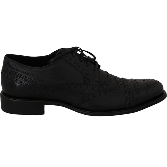 Dolce & Gabbana Blauwe Leren Wingtip Oxford Dress Schoenen