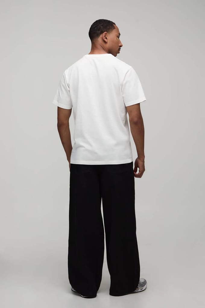 Essential Baggy Fit Rigid Washed Jeans | True Black | Size 54L