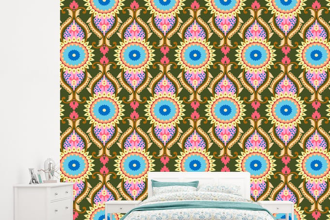 Behang - Fotobehang Design - Orient - Retro - Breedte 245 cm x hoogte 220 cm