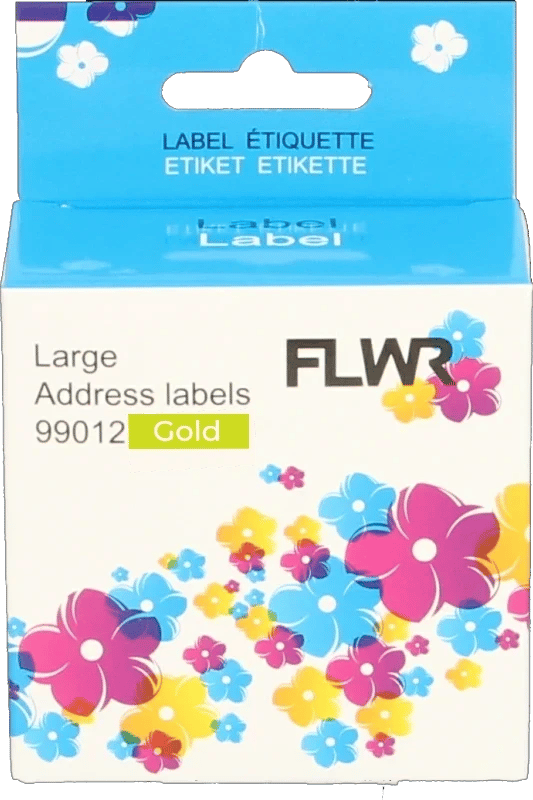 FLWR Dymo 99012 adreslabel 36 mm x 89 mm goud