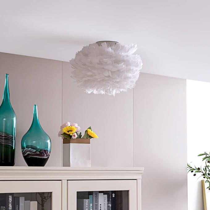 Lindby plafondlamp Heven, Ø 35 cm, wit, kunststof, E27