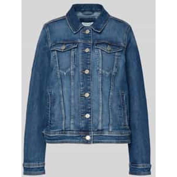Jeansjack met platte kraag