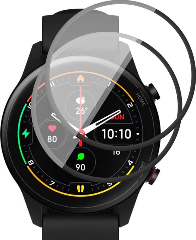 Screenprotector geschikt voor Xiaomi Mi Watch - PET Glasfolie Full Screen Protector - 2 Stuks
