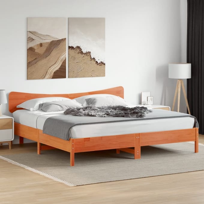vidaXL - Hoofdbord - 180 - cm - massief - grenenhout - wasbruin