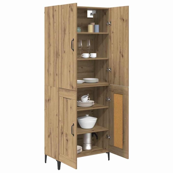 vidaXL - Highboard - Artisan - Eiken - 69,5 - x - 34 - x - 180 - cm - Bewerkt - hout