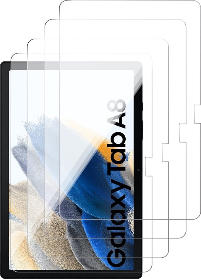 Screenprotector geschikt voor Samsung Tab A8 10.5 inch 2021 - Screen Protector Glas - 4 Stuks