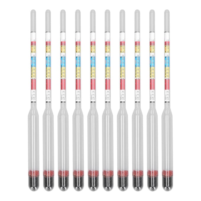 10 Stuks Wijnmaken Meter Thuis Brouwen Bier Hydrometer Maatcilinder 3 Schalen Huishoudelijke Benodigdheden white