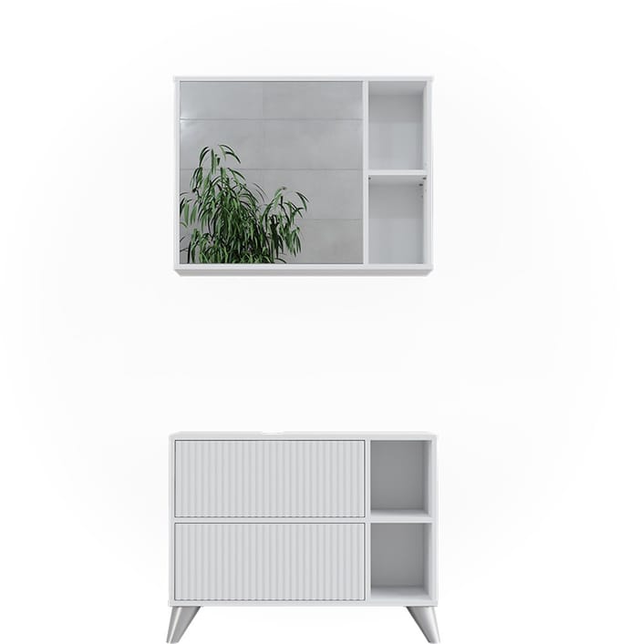 Vicco Badkamermeubelset Leano, Wit, 2-delig