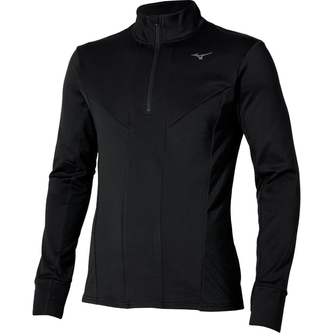 Mizuno Active Warmalite Half Zip Hardloopshirt Heren-Zwart
