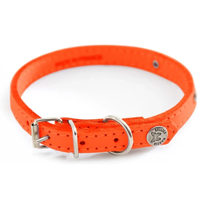 Dogen halsband met stiksels en naamplaatje Martin Sellier