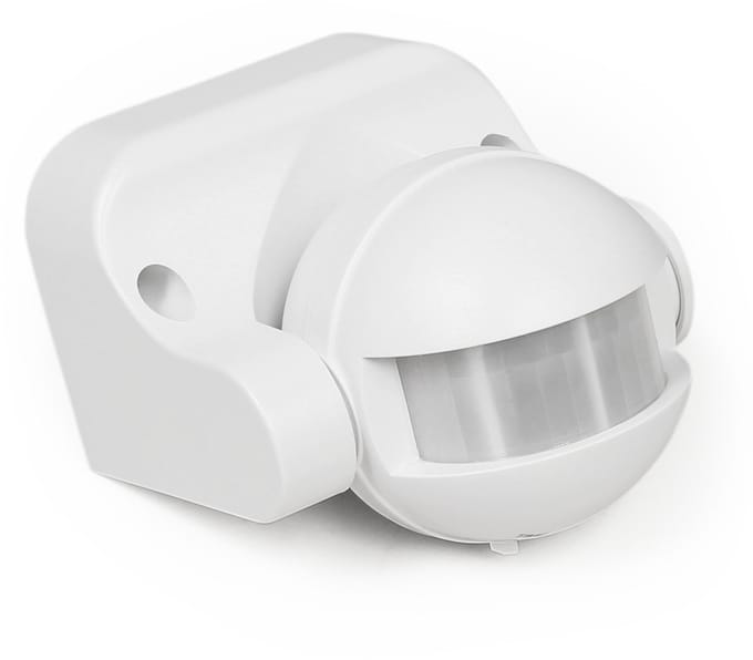 Bewegingssensor voor buiten IP44 - Bewegingsmelder opbouw met detectiehoek 180° - Bewegingsdetector met 3-draads aansluiting - Wit