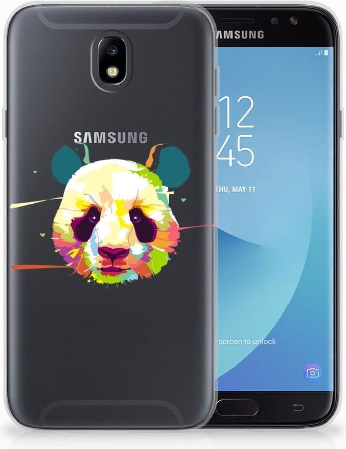 Samsung Galaxy J7 2017 | J7 Pro Telefoonhoesje met Naam Panda Color