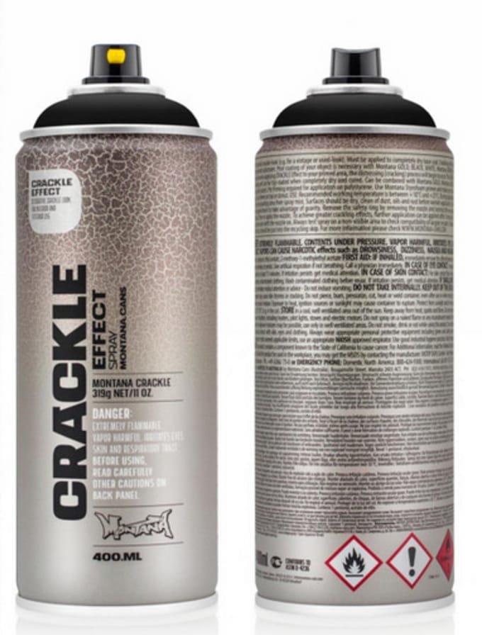 Montana Crackle Verf ZWART spuitbus 400ml