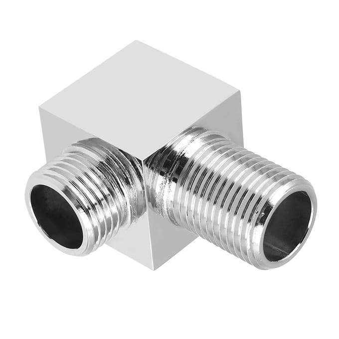 Massief Messing Chroom Afwerking Vierkant Handdouche Uitloop Elleboog Hoekventiel Inbouw Wandmontage gray