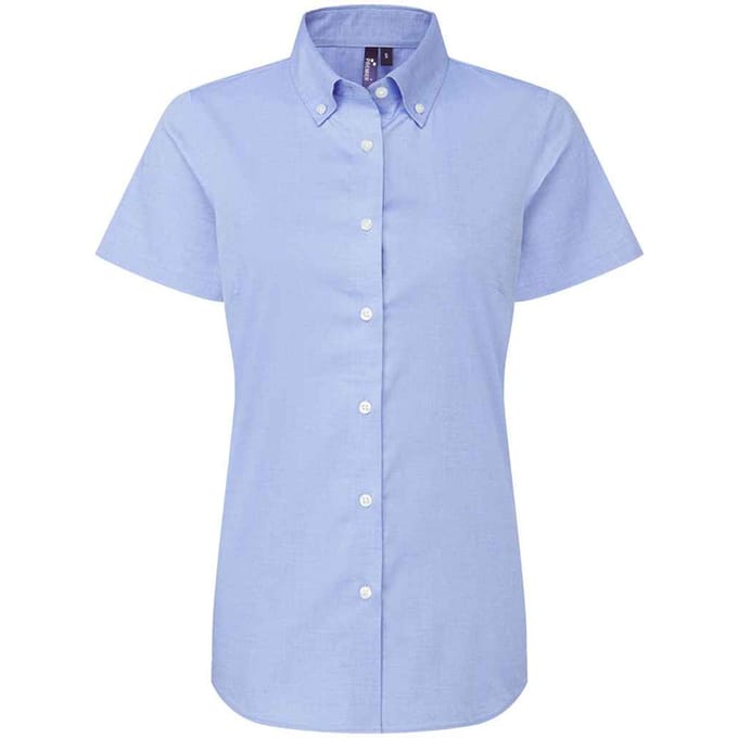 Premier Dames/Dames Supreme Oxford Formeel Overhemd Met Korte Mouwen (Oxford Blauw)