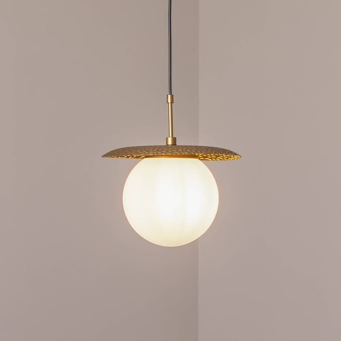 Opviq Hanglamp Anemon, goudkleurig, glas, Ø 30 cm, E27