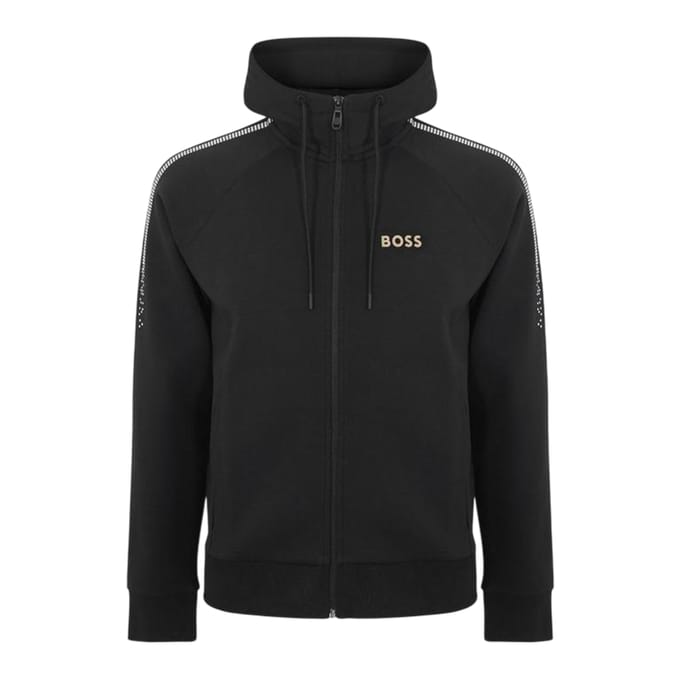 Boss Heren Regular Full Zip Hoodie (Zwart)