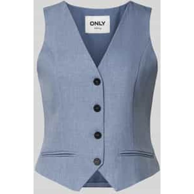 Regular fit gilet met enkelrijige knoopsluiting model 'LINDA'