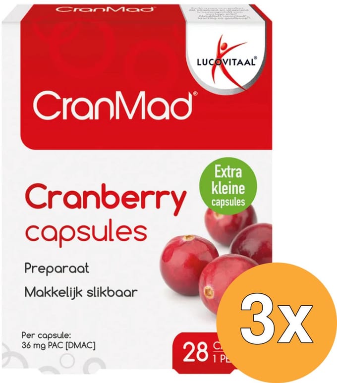 3x Lucovitaal CranMad Cranberry (28 capsules)