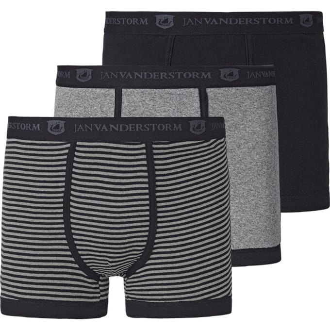 Jan Vanderstorm herren Set Van 3 Retroslips - 12 - grijs - Plus Size