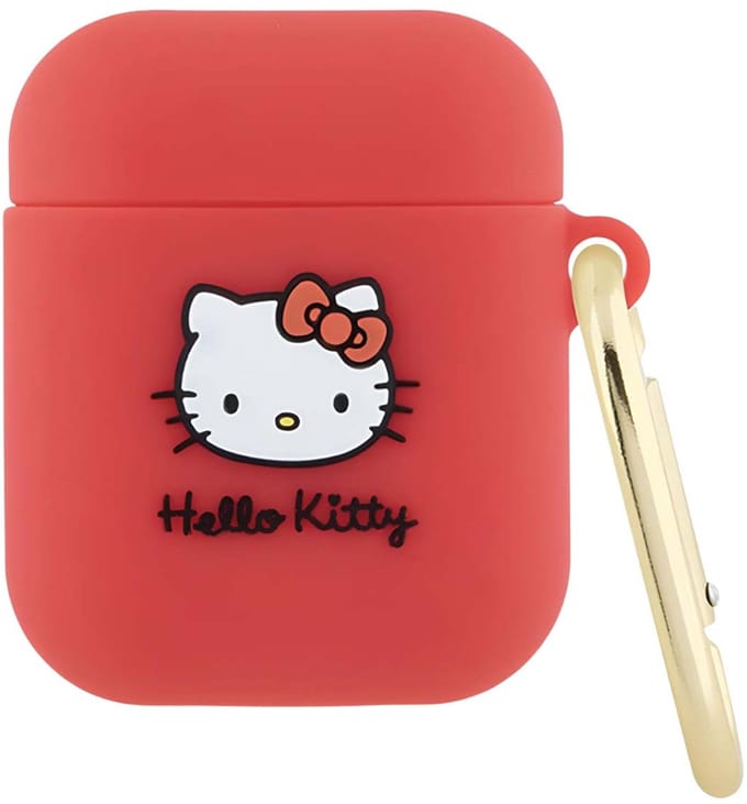 Hello - Kitty - Siliconen 3D Kitty Hoofdhoes voor AirPods 1/2 - fuchsia