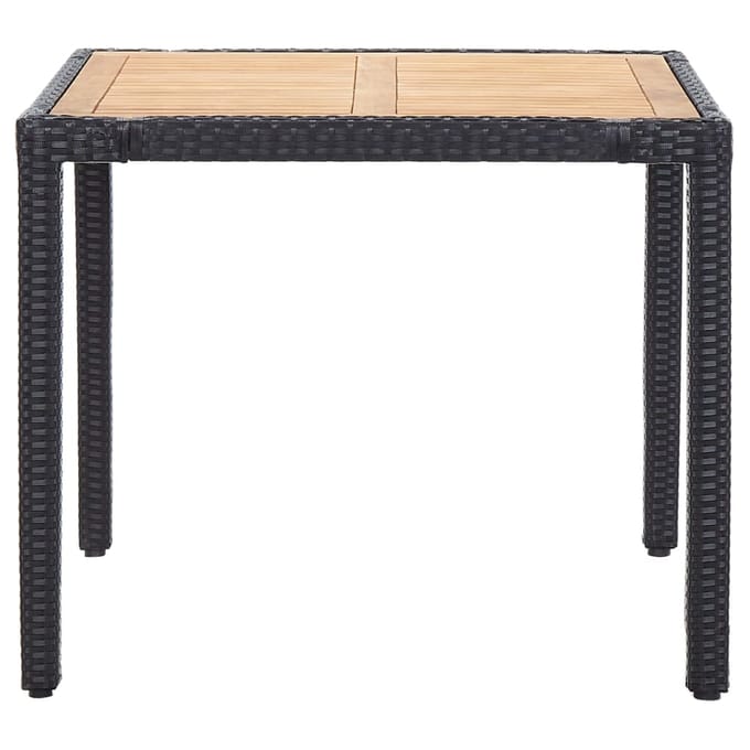vidaXL - 5-delige - Tuinset - met - kussens - poly - rattan - zwart