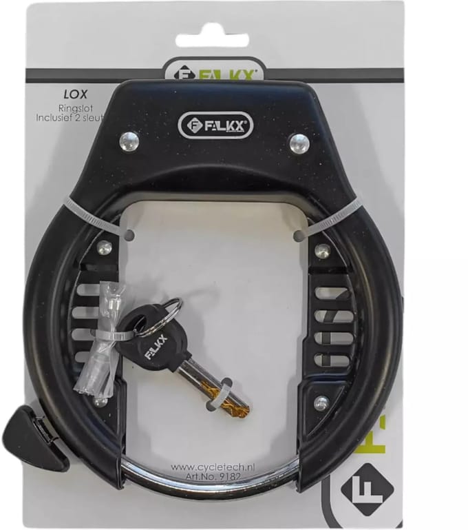 Falkx Ringslot zwart - extra breed - 82mm - spatbordbreedte