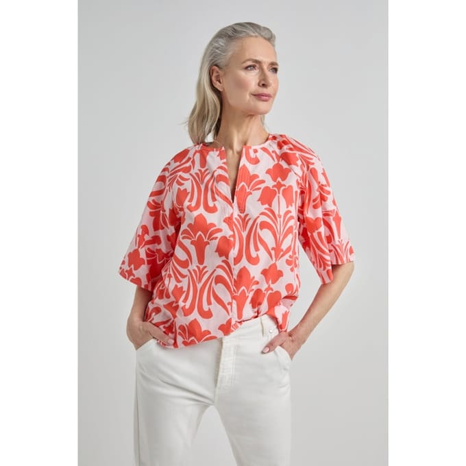 Josephine & Co Jeff Blouse Coral Print Taglia: 34 | Magliette intime Outlet | Donna | Arancia