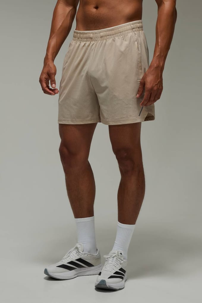 Geperforeerde Hardloopshort Common Pace 5 Inch | Taupe | Size Small
